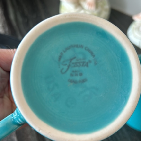 3 Pc Vintage Fiesta ware Aqua Mugs - Used - Picture 4 of 11